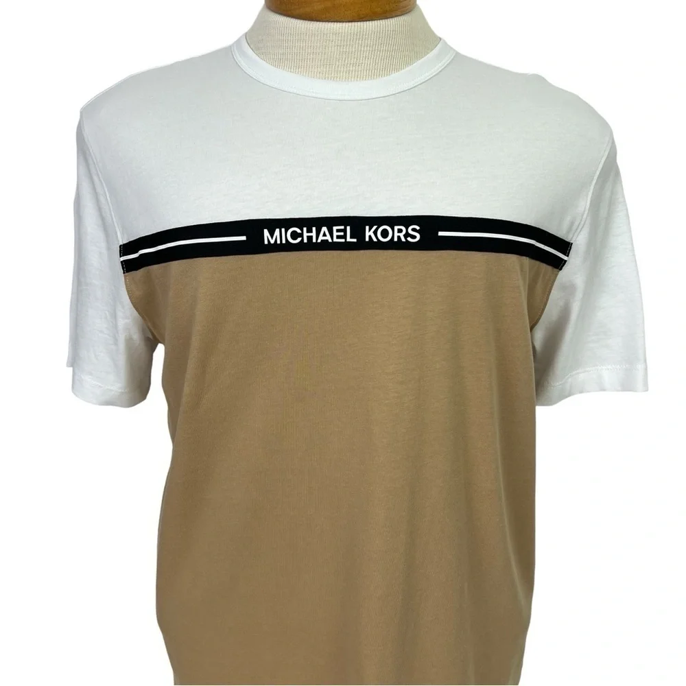 NWT Michael Kors Men’s Crew Neck Shirt Sz Medium Multi Colors Short Sleeves - Picture 3 of 12